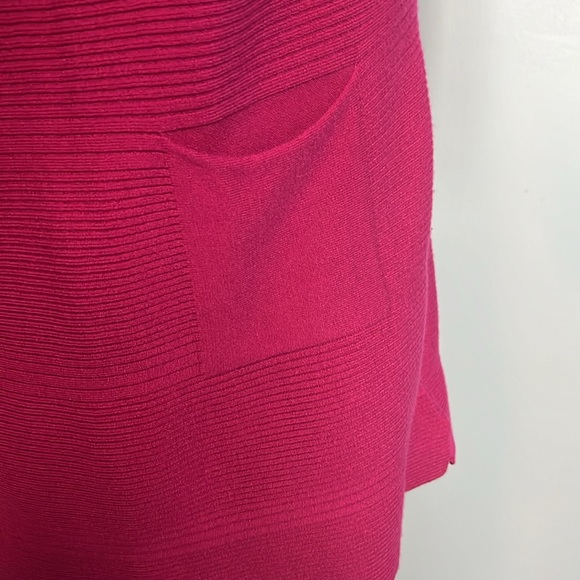Renuar Dolman Sleeve Sweater Knit Dress hot pink with pockets!! - Picture 2 of 7